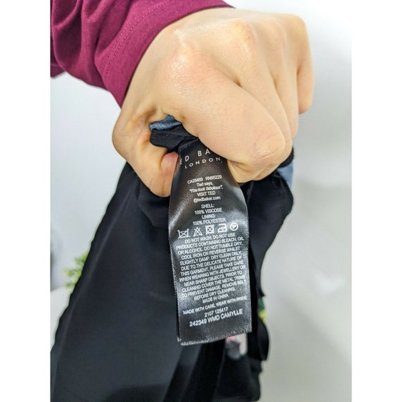 TED BAKER LONDON NWT Black Camylle Pergola Floral Midi Dress Size 12 - Picture 6 of 9